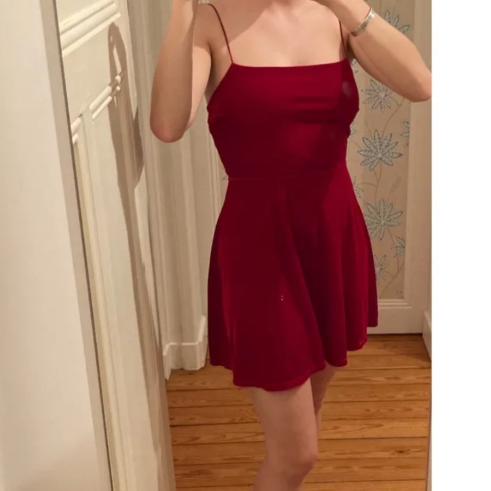 Urban Outfitters Red Velvet Dress